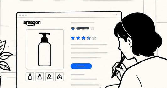 Amazonの商品ページを編集するイラスト